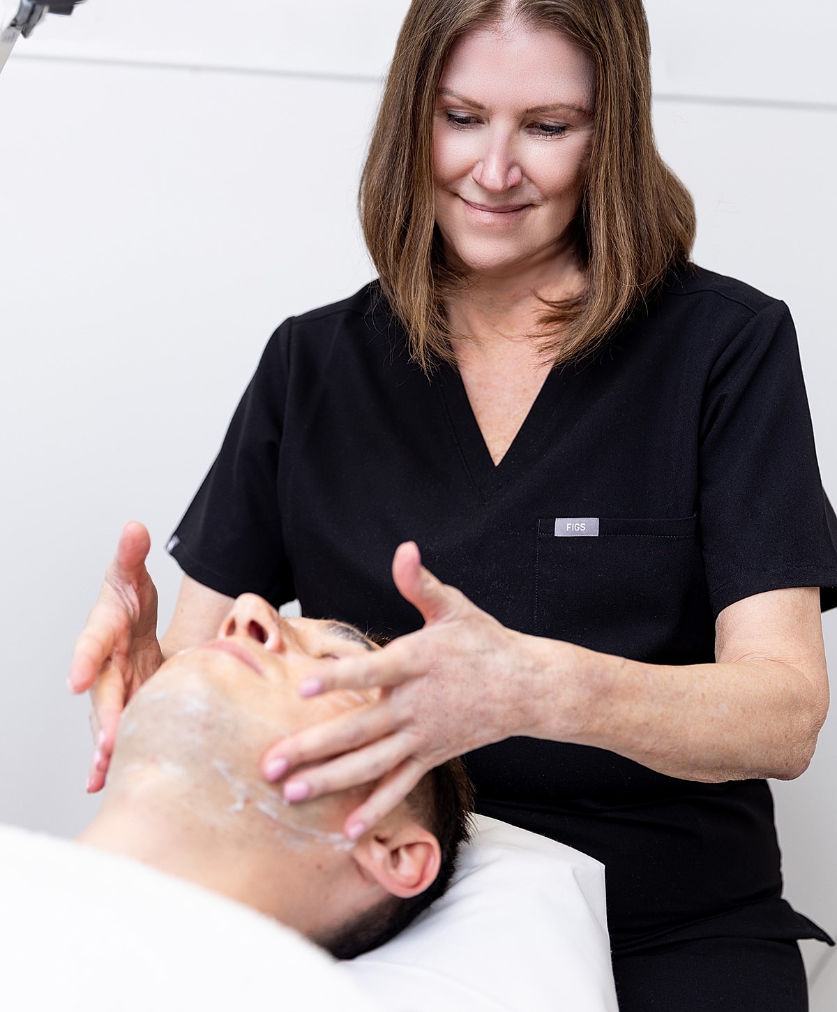 Skincare treatment in a professional setting.