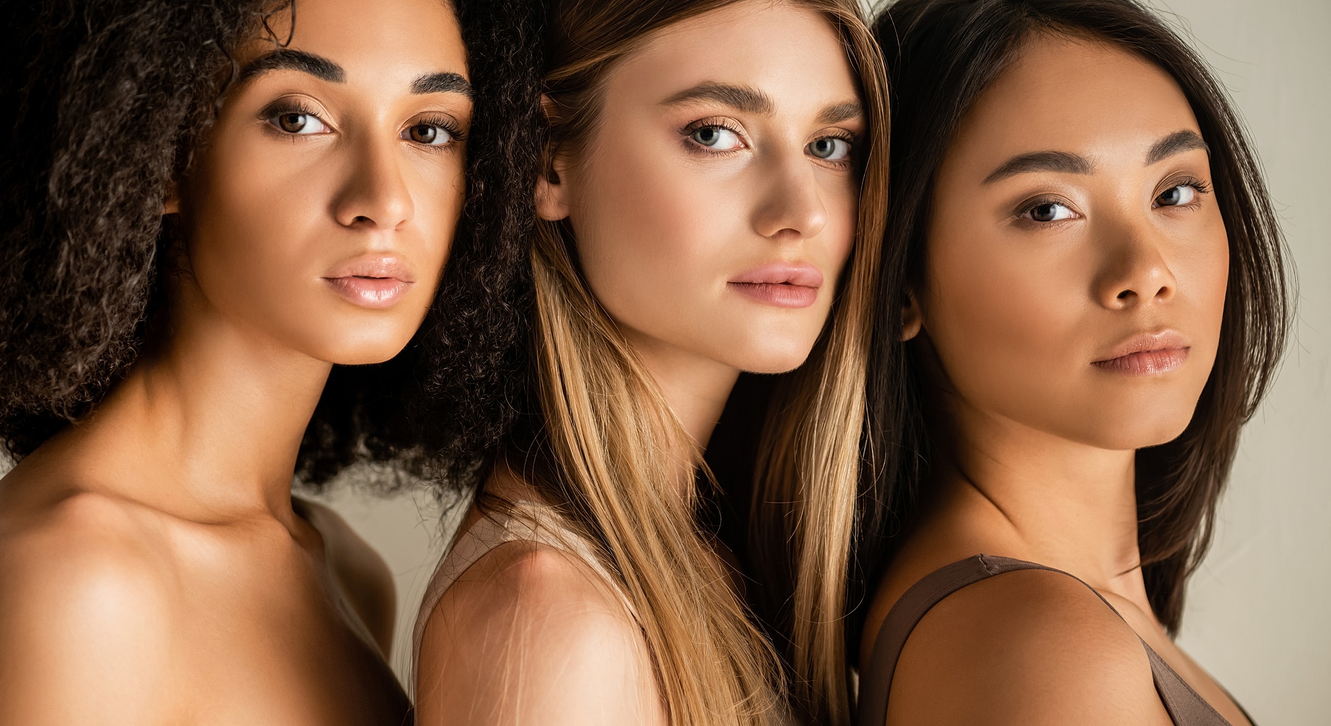 Diverse women showcasing natural beauty and confidence.